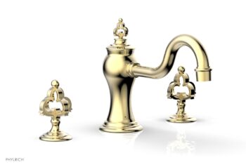 Phylrich COURONNE Deck Tub Set 163-40 - Polished Brass Uncoated