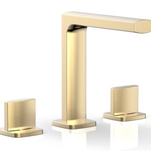 Phylrich RADI Widespread Faucet – Blade Handle High Spout 181-01 – Satin Brass