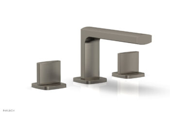 Phylrich RADI Widespread Faucet - Blade Handles Low Spout 181-04 - Pewter