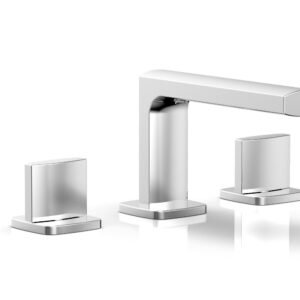 Phylrich RADI Widespread Faucet – Blade Handles Low Spout 181-04 – Polished Chrome