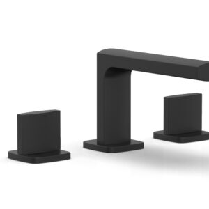 Phylrich RADI Widespread Faucet – Blade Handles Low Spout 181-04 – Matte Black