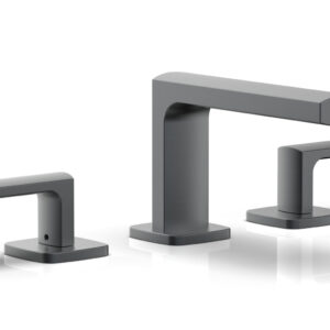 Phylrich RADI Widespread Faucet – Lever Handles Low Spout 181-05 – Gun Metal