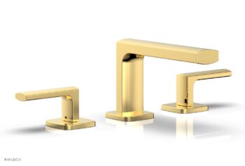 Phylrich RADI Widespread Faucet - Lever Handles Low Spout 181-05 - Polished Gold