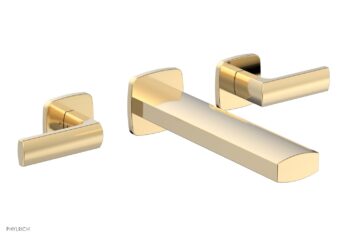 Phylrich RADI Wall Lavatory Set - Lever Handles 181-12 - Satin Brass