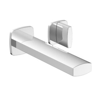 Phylrich RADI Single Handle Wall Lavatory Set – Blade Handles 181-15 – Polished Chrome