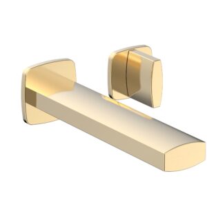 Phylrich RADI Single Handle Wall Lavatory Set – Blade Handles 181-15 – Satin Brass
