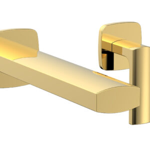 Phylrich RADI Single Handle Wall Lavatory Set – Lever Handles 181-16 – Polished Gold