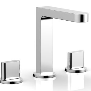 Phylrich ROND Widespread Faucet – Blade Handles High Spout 183-01 – Polished Chrome