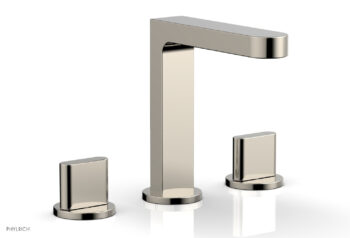 Phylrich ROND Widespread Faucet - Blade Handles High Spout 183-01 - Polished Nickel