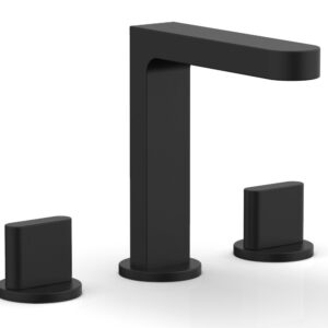 Phylrich ROND Widespread Faucet – Blade Handles High Spout 183-01 – Matte Black