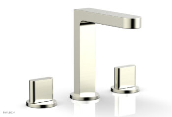 Phylrich ROND Widespread Faucet - Blade Handles High Spout 183-01 - Satin Nickel