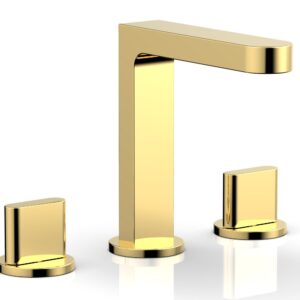 Phylrich ROND Widespread Faucet – Blade Handles High Spout 183-01 – Polished Gold