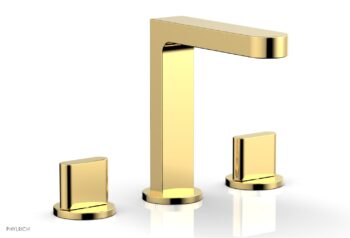 Phylrich ROND Widespread Faucet - Blade Handles High Spout 183-01 - Polished Gold