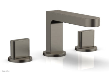 Phylrich ROND Widespread Faucet - Blade Handles Low Spout 183-04 - Pewter
