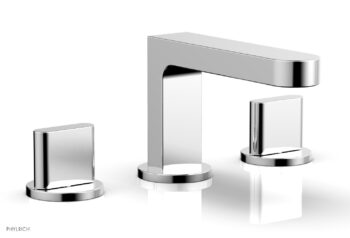 Phylrich ROND Widespread Faucet - Blade Handles Low Spout 183-04 - Polished Chrome