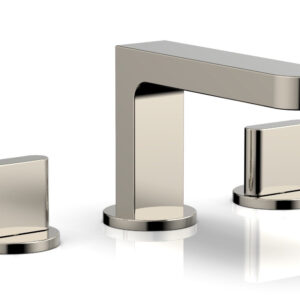 Phylrich ROND Widespread Faucet – Blade Handles Low Spout 183-04 – Polished Nickel