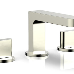Phylrich ROND Widespread Faucet – Blade Handles Low Spout 183-04 – Satin Nickel