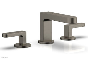Phylrich ROND Widespread Faucet - Lever Handles Low Spout 183-05 - Pewter