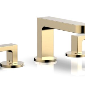 Phylrich ROND Widespread Faucet – Lever Handles Low Spout 183-05 – Satin Brass