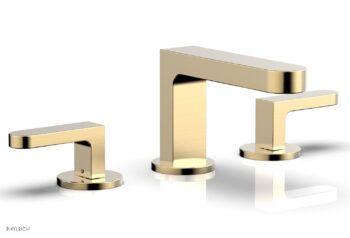 Phylrich ROND Widespread Faucet - Lever Handles Low Spout 183-05 - Satin Brass
