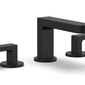 Phylrich ROND Widespread Faucet – Lever Handles Low Spout 183-05 – Matte Black