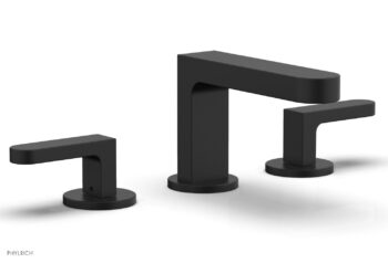 Phylrich ROND Widespread Faucet - Lever Handles Low Spout 183-05 - Matte Black