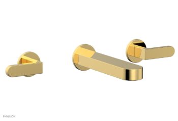 Phylrich ROND Wall Lavatory Set - Lever Handles 183-12 - Polished Gold
