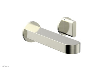 Phylrich ROND Single Handle Wall Lavatory Set - Blade Handles 183-15 - Satin Nickel