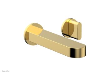 Phylrich ROND Single Handle Wall Lavatory Set - Blade Handles 183-15 - Polished Gold