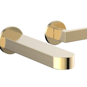 Phylrich ROND Single Handle Wall Lavatory Set – Lever Handles 183-16 – Satin Brass