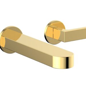 Phylrich ROND Single Handle Wall Lavatory Set – Lever Handles 183-16 – Polished Gold