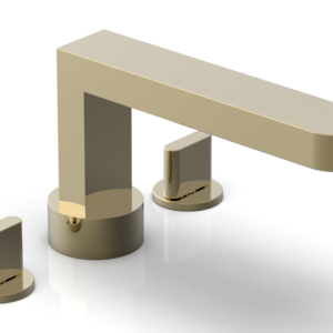 Phylrich ROND Deck Tub Set – Blade Handles 183-40 – Polished Brass Uncoated