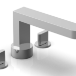 Phylrich ROND Deck Tub Set - Blade Handles 183-40 - Polished Chrome