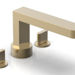 Phylrich ROND Deck Tub Set - Blade Handles 183-40 - Satin Brass