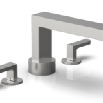 Phylrich ROND Deck Tub Set - Lever Handles 183-41 - Satin Chrome