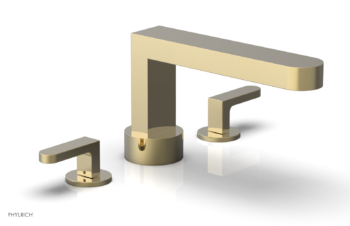 Phylrich ROND Deck Tub Set - Lever Handles 183-41 - Polished Brass Uncoated
