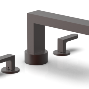 Phylrich ROND Deck Tub Set – Lever Handles 183-41 – Weathered Copper