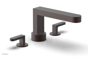 Phylrich ROND Deck Tub Set - Lever Handles 183-41 - Weathered Copper