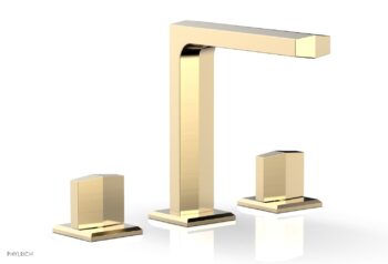 Phylrich DIAMA Widespread Faucet - Blade Handles 6-3/4" Height 184-01 - Satin Brass