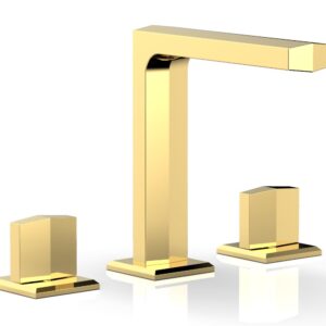 Phylrich DIAMA Widespread Faucet – Blade Handles 6-3/4″ Height 184-01 – Polished Gold