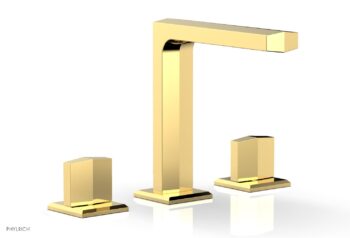Phylrich DIAMA Widespread Faucet - Blade Handles 6-3/4" Height 184-01 - Polished Gold