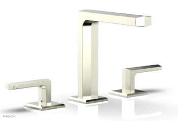 Phylrich DIAMA Widespread Faucet - Lever Handles 6-3/4" Height 184-02 - Satin Nickel