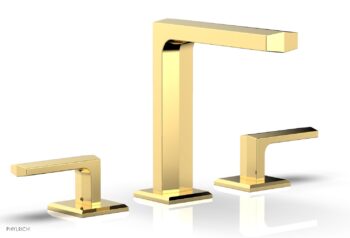 Phylrich DIAMA Widespread Faucet - Lever Handles 6-3/4" Height 184-02 - Polished Gold
