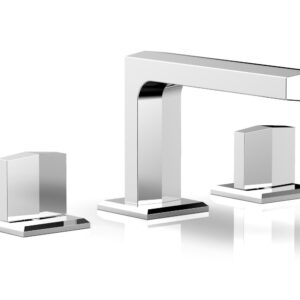 Phylrich DIAMA Widespread Faucet – Blade Handles Low Spout 184-03 – Polished Chrome