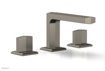 Phylrich DIAMA Widespread Faucet - Blade Handles Low Spout 184-03 - Pewter