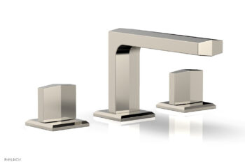 Phylrich DIAMA Widespread Faucet - Blade Handles Low Spout 184-03 - Polished Nickel
