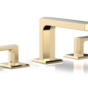 Phylrich DIAMA Widespread Faucet – Lever Handles Low Spout 184-04 – Satin Brass