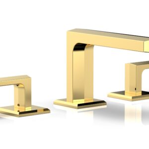 Phylrich DIAMA Widespread Faucet – Lever Handles Low Spout 184-04 – Polished Gold