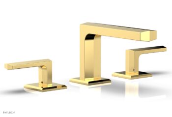 Phylrich DIAMA Widespread Faucet - Lever Handles Low Spout 184-04 - Polished Gold