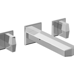 Phylrich DIAMA Wall Lavatory Set – Blade Handles 184-11 – Polished Chrome
